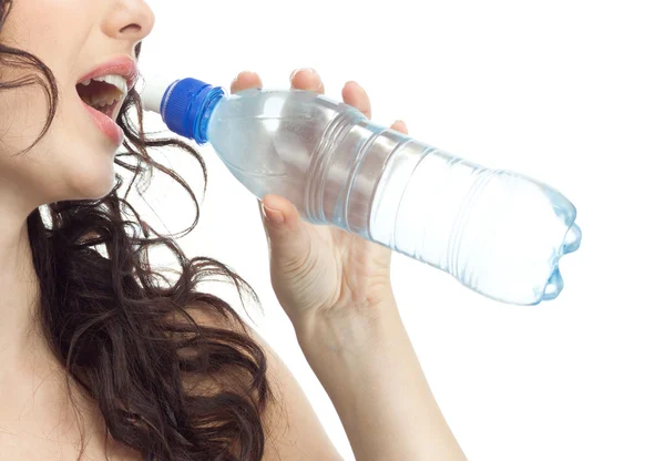 Woman with bottle of water — Stock Photo, Image