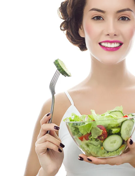 Femeia mănâncă salată — Fotografie, imagine de stoc