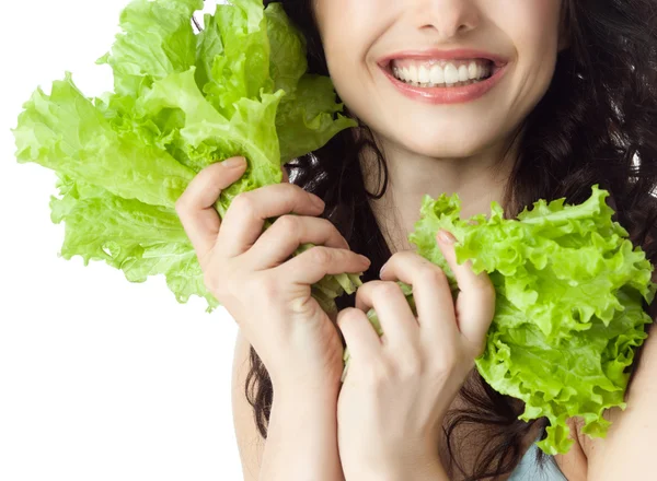 Mulher com salat fresco — Fotografia de Stock