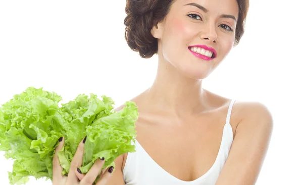 Woman with salat — Stock Photo, Image