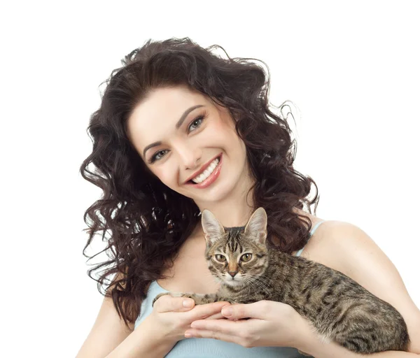 Woman with cat — Stock Photo, Image