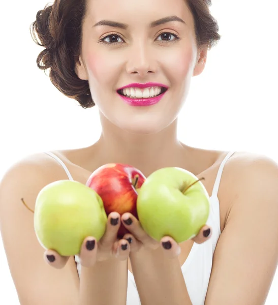 Vrouw met appels — Stockfoto