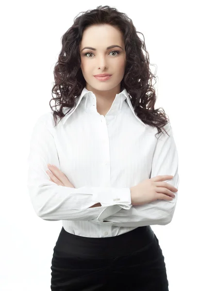 Woman is looking at camera — Stock Photo, Image