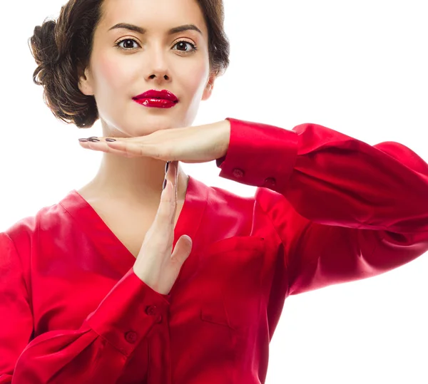 Vrouw met met time-out gebaar — Stockfoto