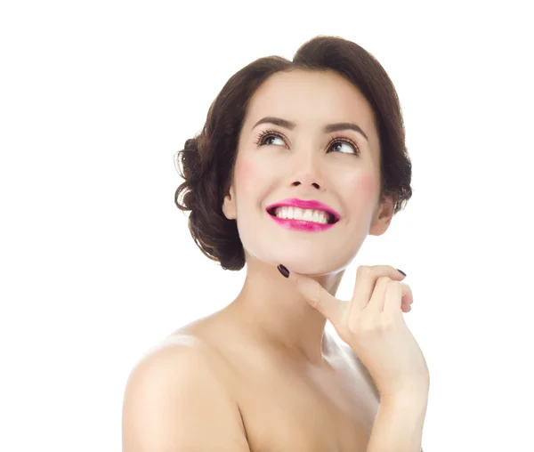 Woman with toothy smile face — Stock Photo, Image