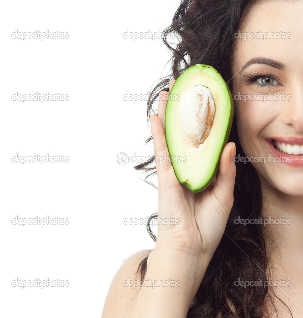 Woman with avocado