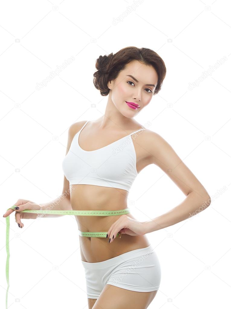 Woman with measurement tape