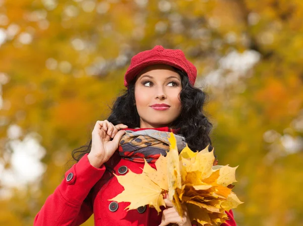 Vrouw herfst — Stockfoto