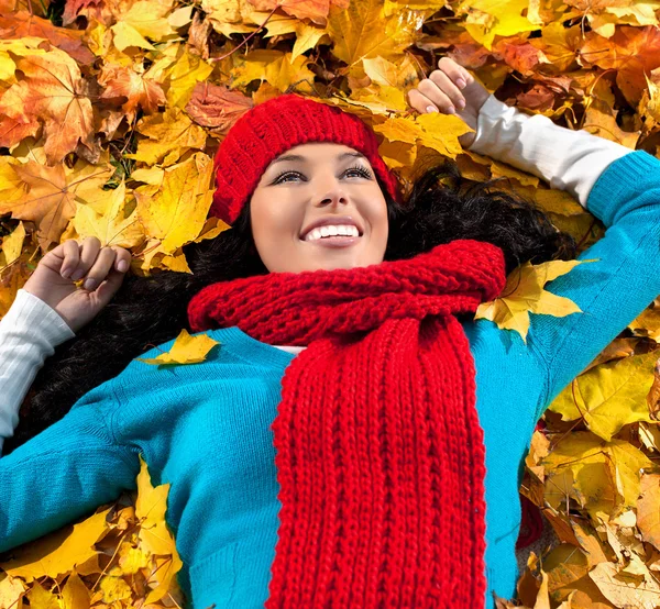 Vrouw herfst — Stockfoto