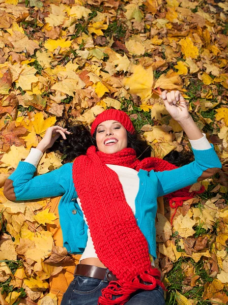 Vrouw herfst — Stockfoto