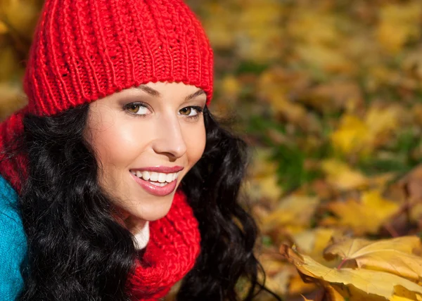 Vrouw herfst — Stockfoto