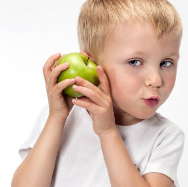 apple'nın sevimli çocukla