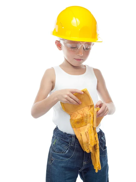 Cute boy in helmet — Stock Photo, Image