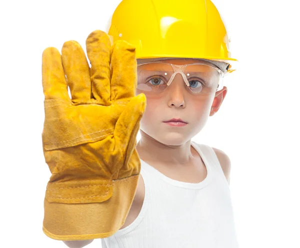 Cute boy in helmet — Stock Photo, Image