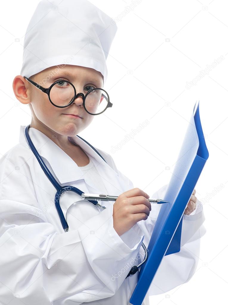 Cute future doctor boy