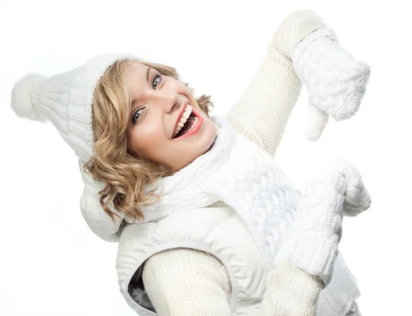 Vrouw winter — Stockfoto