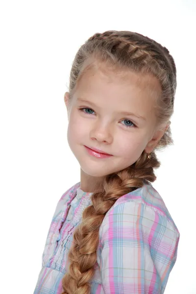 Portret van een mooi meisje met een draadantenne — Stockfoto