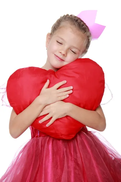 Kalbi olan küçük kız — Stok fotoğraf