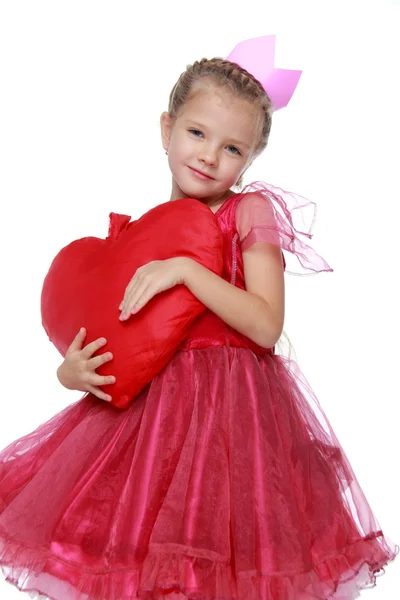 Bambina con un cuore — Foto Stock