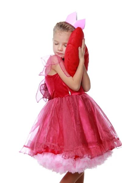 Little girl with a heart — Stock Photo, Image