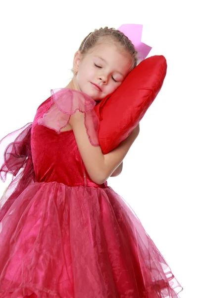 Little girl with a heart — Stock Photo, Image