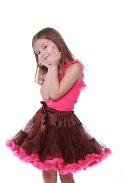 Little girl in an evening dress — Stock Photo, Image