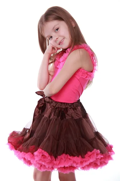 Little girl in an evening dress — Stock Photo, Image