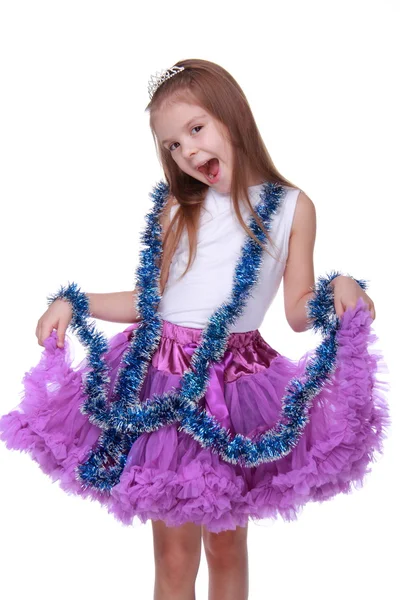 Christmas girl in the crown — Stock Photo, Image