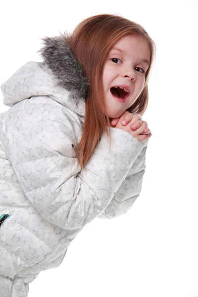 Dívka, která nosí oblečení zimní — Stock fotografie