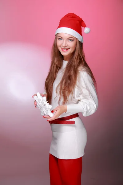 Krásná vánoční dívka — Stock fotografie