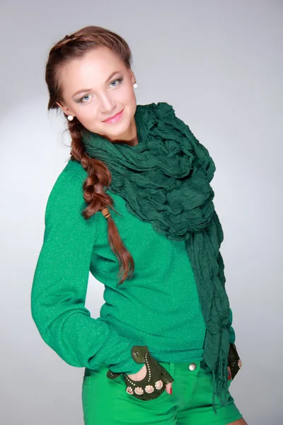 Gyönyörű lány green — Stock Fotó