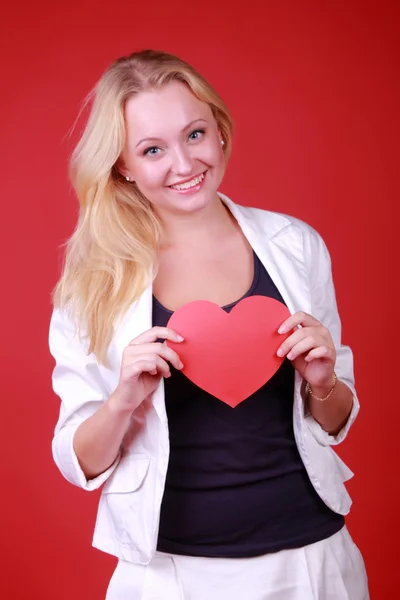 Meisje met symbool van hart — Stockfoto