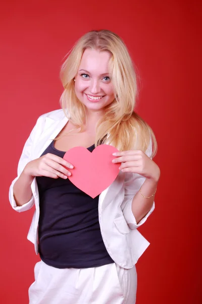 Ragazza con simbolo di cuore — Foto Stock