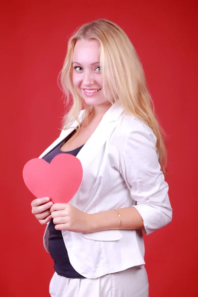 Chica con símbolo de corazón — Foto de Stock