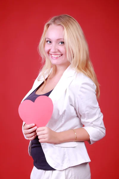 Fille avec le symbole du cœur — Photo