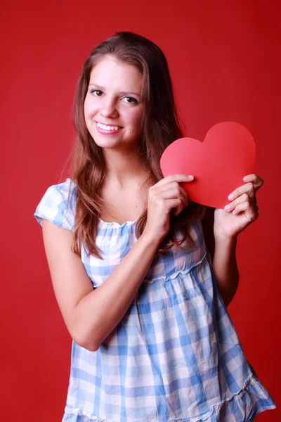 Chica con símbolo de corazón —  Fotos de Stock