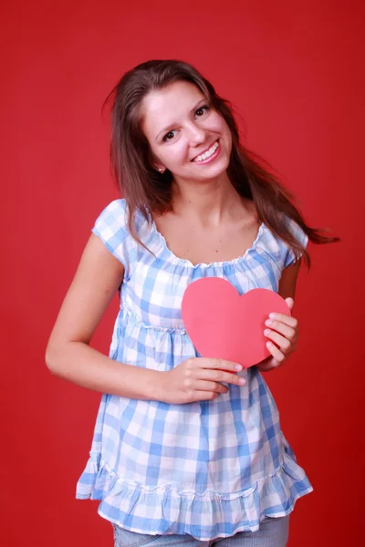 Ragazza con simbolo di cuore — Foto Stock