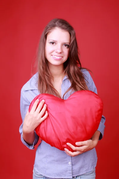 Menina com símbolo de coração — Fotografia de Stock