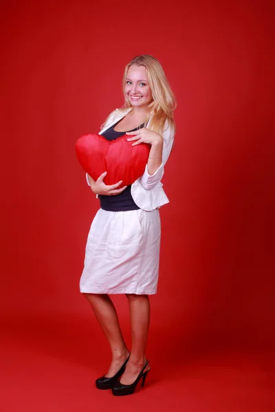 Girl with symbol of heart — Stock Photo, Image