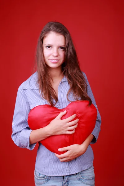 Meisje met symbool van hart — Stockfoto
