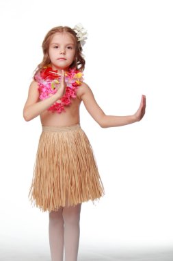 Hawaiian hula dansçı kız