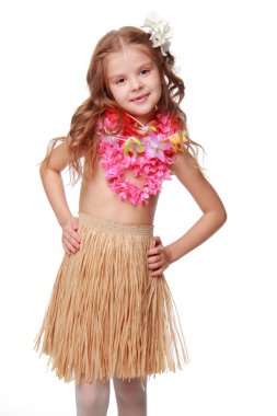 Hawaiian hula dansçı kız