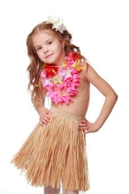 Hawaiian hula dansçı kız