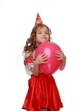 kırmızı balon ile komik çocuk