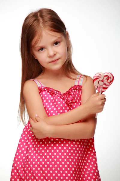 Menina com pirulito — Fotografia de Stock