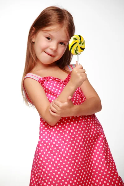 Little girl with lollipop — Stock Photo, Image