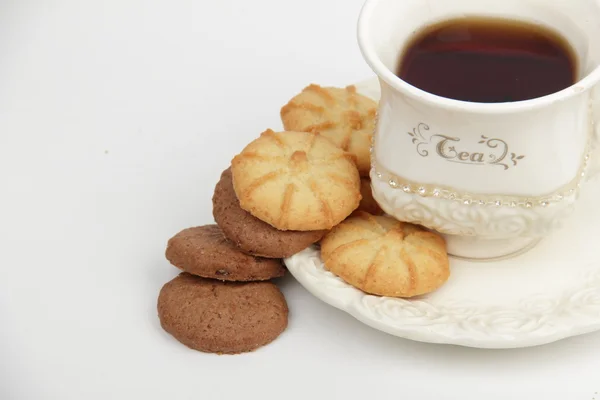 Tea és a cookie-k — Stock Fotó