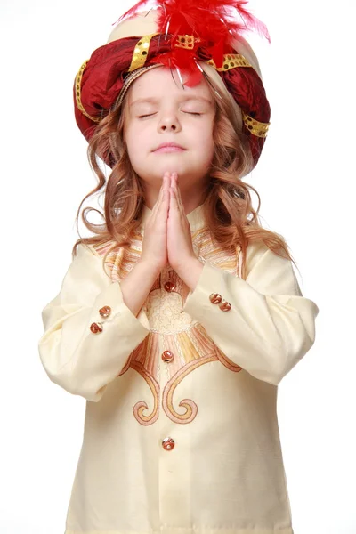 Little girl in a suit of the Sultan — Stock Photo, Image