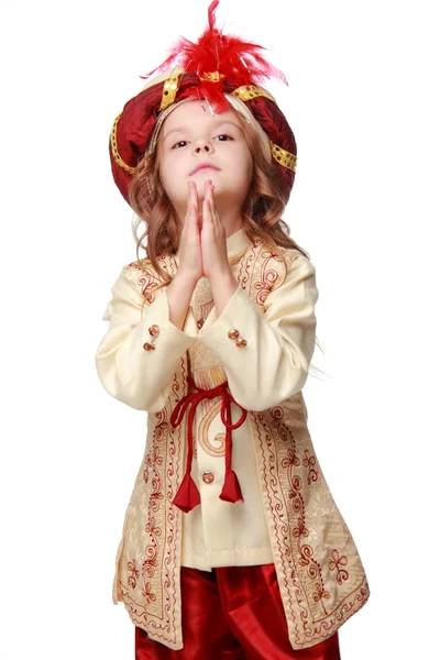 Girl dressed as sultan — Stock Photo, Image