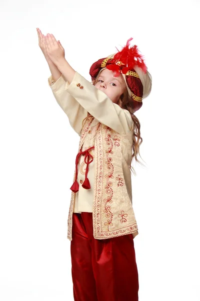 Girl dressed as sultan — Stock Photo, Image
